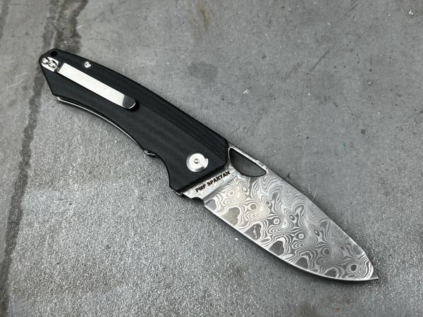 PMP Spartan G10 Black Damascus